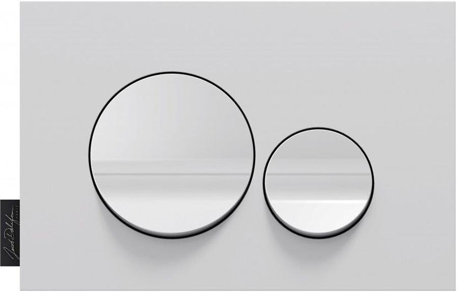 Клавиша двойного смыва для инсталляции, цвет /рамка белый мат, кнопки белый глянец ZZ