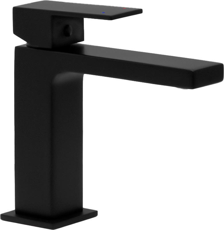 Смеситель для раковины, без донного клапана, цв.черный матовый