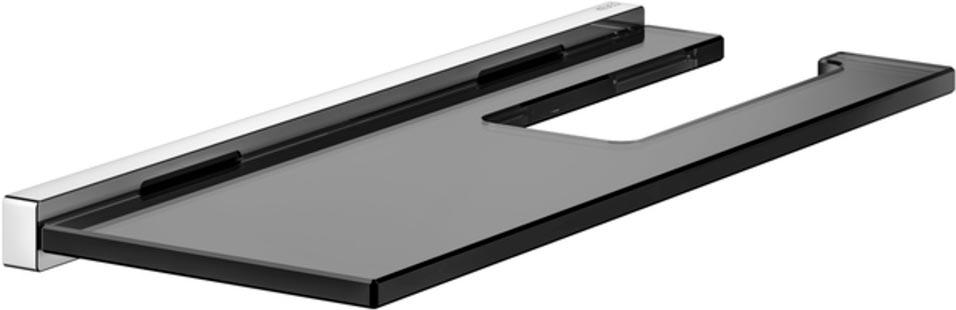 Держатель д/туал. бумаги, с полочкой, (цв.хром / дымчатое стекло), Edition 90 Square ZZ