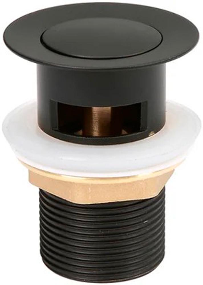 Донный клапан clic-clac для раковин с переливом, цв. черный матовый