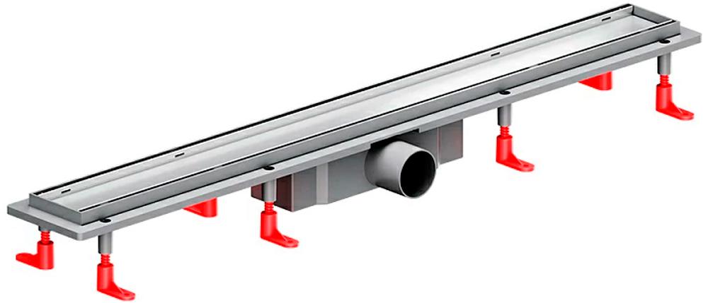 Душевой желоб 80 см, комбинированный затвор, решетка под плитку из нерж.стали