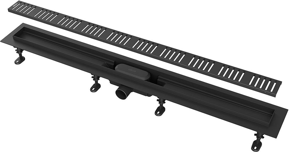 Душевой лоток 85 см Smart с перфорированной решеткой, черный ZZ