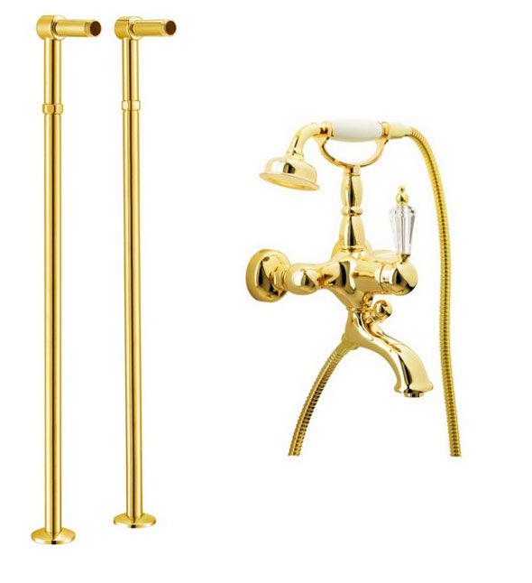 Трубы для подвода воды из пола для смесителя на ванну, компл. 2 шт. Imperiale, золото ZZ