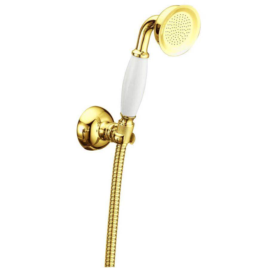 Душевой комплект (лейка, держатель, шланг), золото ZZ