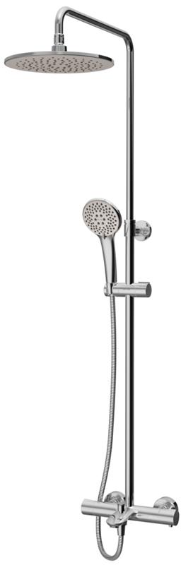 Душевая стойка для ванны/душа, смеситель термостат, верхний душ, ручной душ, излив, хром