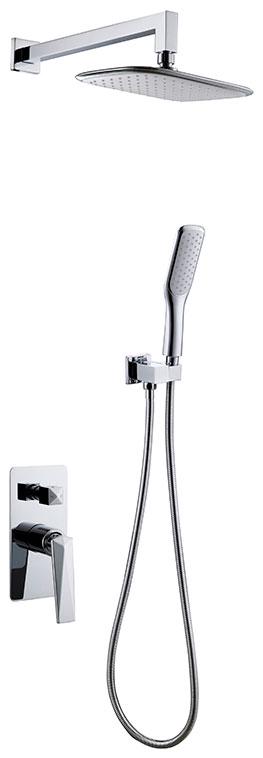 Смеситель встроенный + верхний душ + ручной душ ХРОМ, ZZ