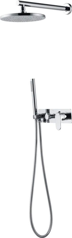 Смеситель встроенный для душа Boheme Spectre 454-CR, с внутренней частью с верхней лейкой, (верхн. душ 225мм) хром ZZ