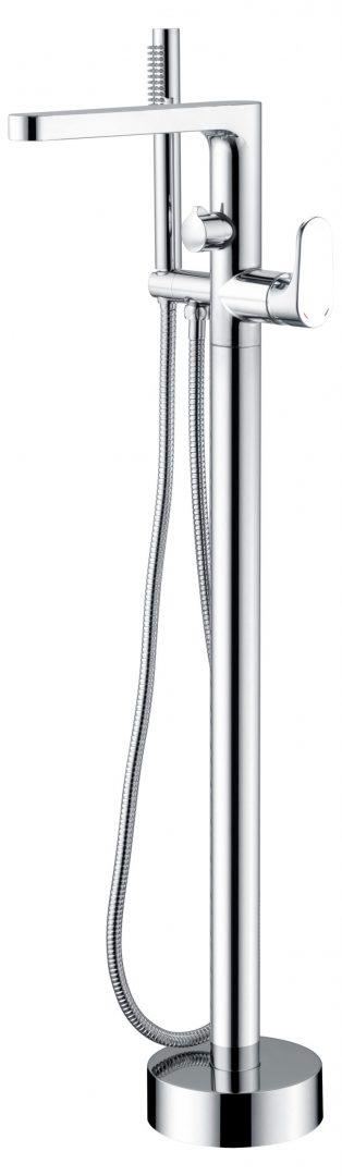 Смеситель напольный для ванны/душа, душевые аксессуары в компл., цв. хром ZZ