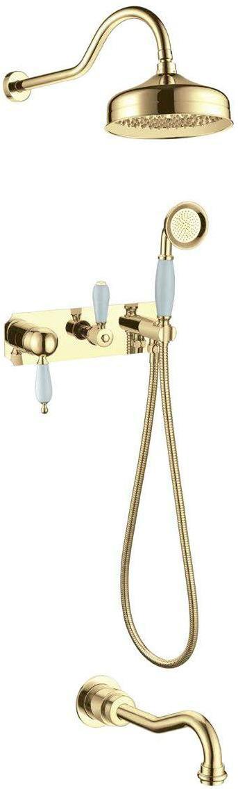 Душевой комплект Boheme Tradizionale Oro 288 С ВНУТРЕННЕЙ ЧАСТЬЮ (верхний душ, излив д/ванны, лейка, шланг) цв. золото глянец, ZZ