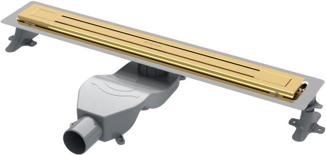 Душевой лоток Premium Trendy 80x6 см, боковой (горизонтальный) выпуск, цв. золото, ZZ