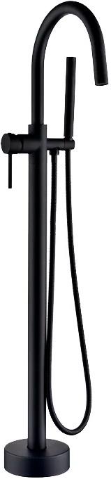 Смеситель для ванны, напольный, однорычажный, с душевым гарнитуром, цв. черный ZZ
