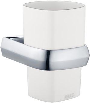 Стакан настенный (держатель цв. хром/ дозатор керамика белая) Edition Palais XX