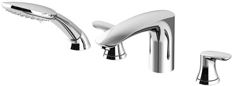 Смеситель для ванны на 4 отв. установка на борт ванны,  хром ZZ