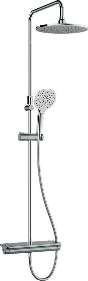 Душевая стойка Spirit 2.0 для душа с термостатом,верхний душ - 250 мм, ручной душ - 115 мм, 5 функций, хром KLZZ