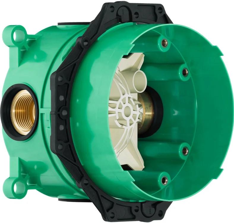 Смеситель для душа с переключателем, встраиваемый в стену, внешняя часть (БЕЗ внутр. части – Ibox арт. 01800180), (цв.матовый черный), Vernis Shape ZZ