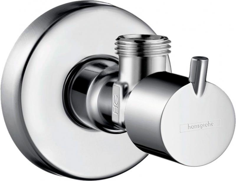 Кран-перекрыватель для подкл. смесителя д/раковины/биде, 1/2 х 3/8, цанга, розетка в компл., (цв.хром), HG ZZ