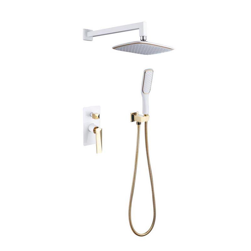 Смеситель встроенный + верхний душ + ручной душ  384-W, ZZ