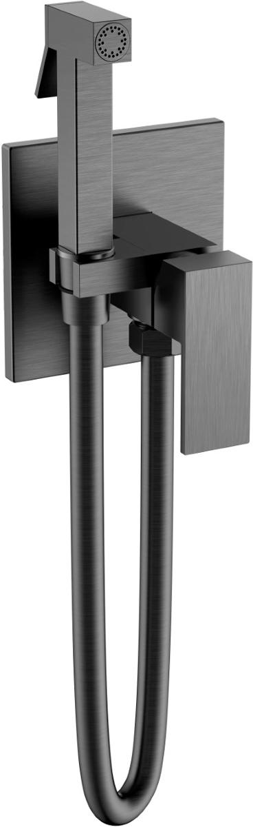 Гигиенический душ с вннутренней частью (душевой шланг, держатель д/душа), цв. оружейная сталь ZZ
