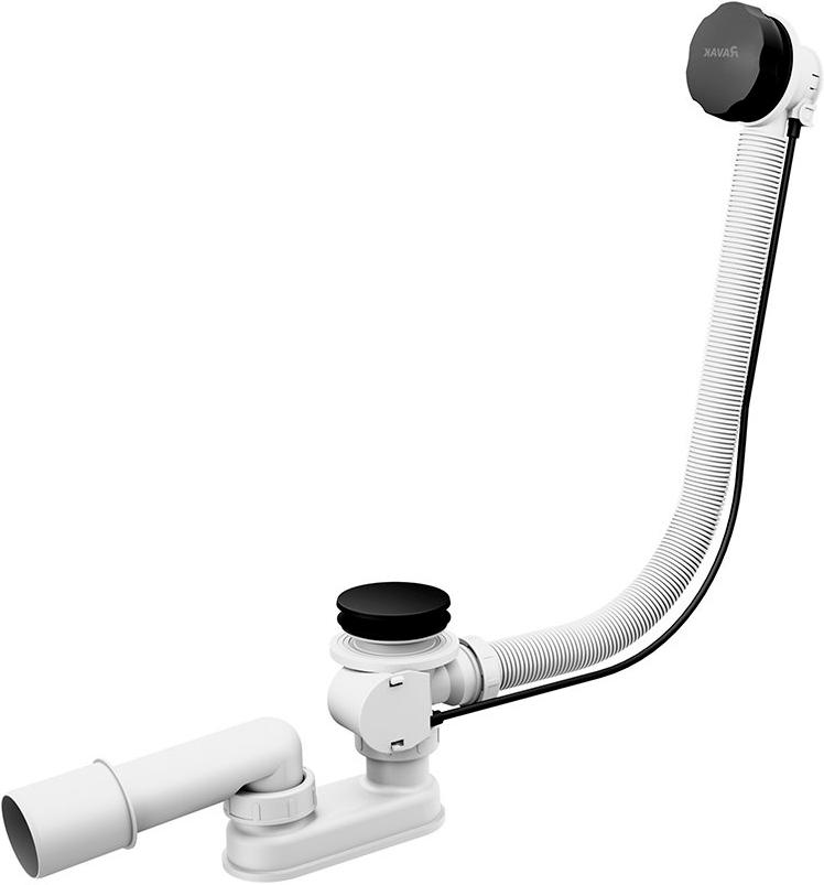 Сточный комплект для ванной Ravak X01745 570 мм, полуавтомат, цв. черный матовый ZZ