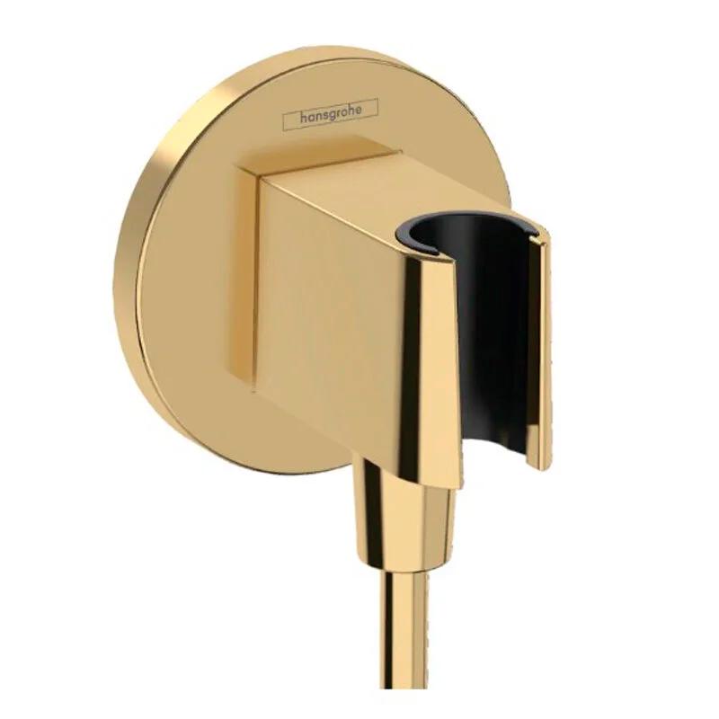 Держатель для лейки ручного душа, совмещенный со шланговым подсоединением 1/2, (цв.полир.золото), FixFit S ZZ