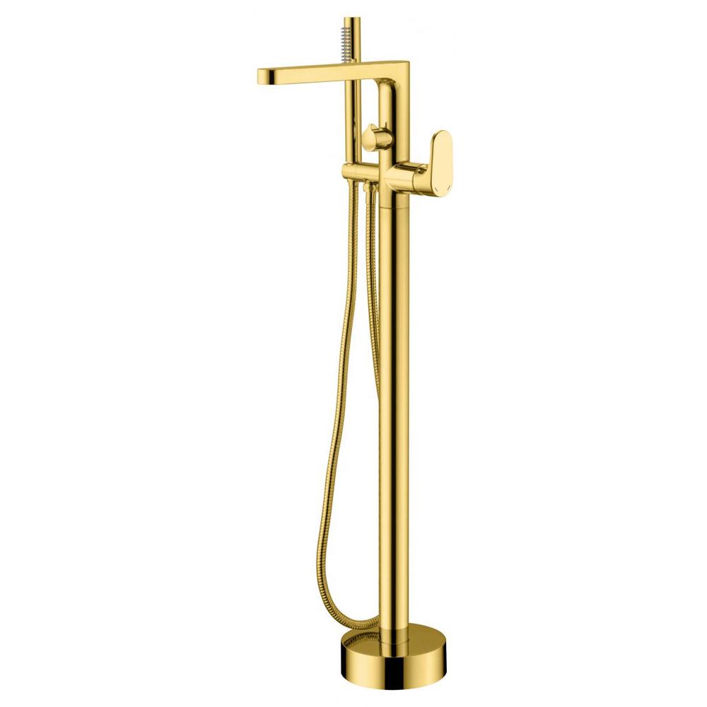 Смеситель для ванны Spectre 459-G, напольный, однорычажный, с душевым гарнитуром, цв.золото ZZ
