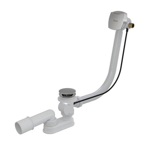 Сточный комплект с заполнением переливом хром (квадратный) 800мм