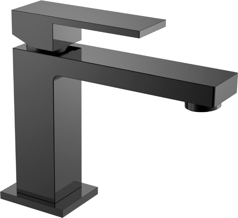 Смеситель для раковины Qubic shinny gun metal, без донного клапана, цв. стальной ZZ