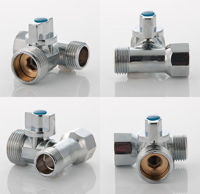 Кран шаровый для подключ. стир.маш. 1/2"х3/4"х1/2"