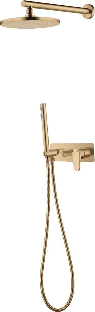 Смеситель встроенный для душа Boheme Spectre 454-2-BR , с внутренней частью с верхней лейкой, (верхн. душ 225мм), цв. бронза ZZ