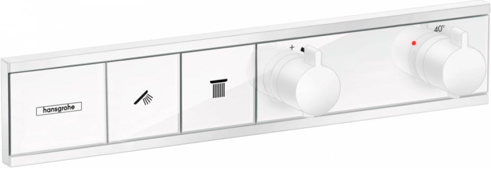 Термостат встраив. в стену для 2 потребит, скрытый монтаж, (наружняя часть, БЕЗ скрытой части арт.15310180, цв.матовый белый), RainSelect ZZ