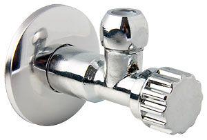 Кран-перекрытия для подкл. смесителя, 1/2 х 3/8, цанга+ декор.чашка