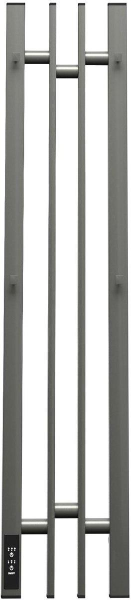 Полотенцесушитель электрический, вертикальный, 80*14 см, П2, диммер слева, цв.оружейная сталь глянец