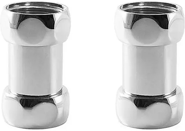 Прямое соединение Г/Г для полотенцесушителя 1"х1/2", (пара), (БЕЗ отражателя ном.n046769) хром XX