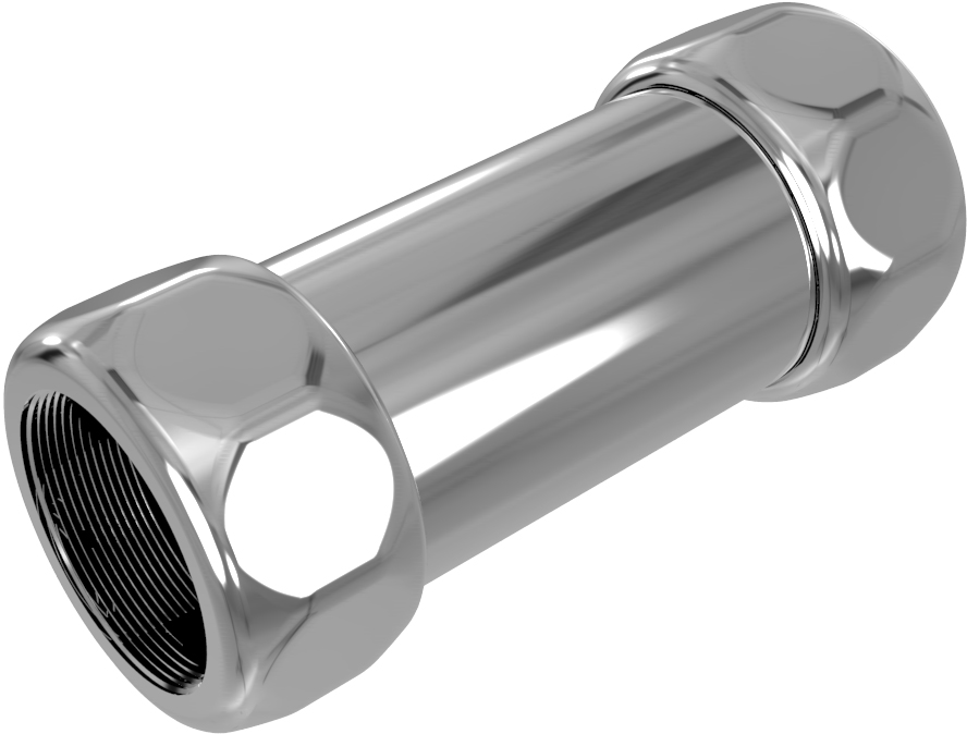 Прямое соединение Г/Г для полотенцесушителя 1"х3/4", (пара), (БЕЗ отражателя ном.n046770), хром XX