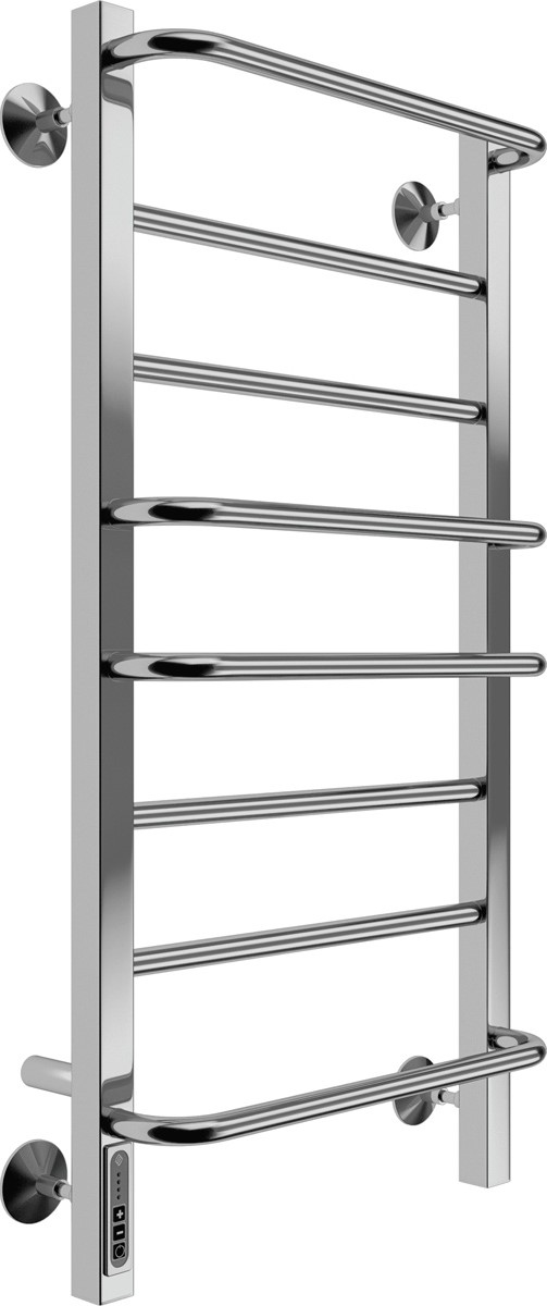 (ЦЕНА ПО ЗАПРОСУ) Полотенцесушитель электрический П8 400х850  (quick touch), скрытая проводка+Кабель-вилка, блок управ. справа, цв. хром ZZ