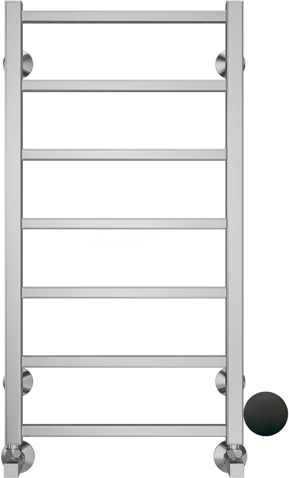 (ЦЕНА ПО ЗАПРОСУ) Полотен-ль вод. "Контур" П7 400х800, подкл. ниж., уголоки со сгоном, эксцентрики, отраж. в компл., черн. мат. (RAL 9005 матовый), ZZ