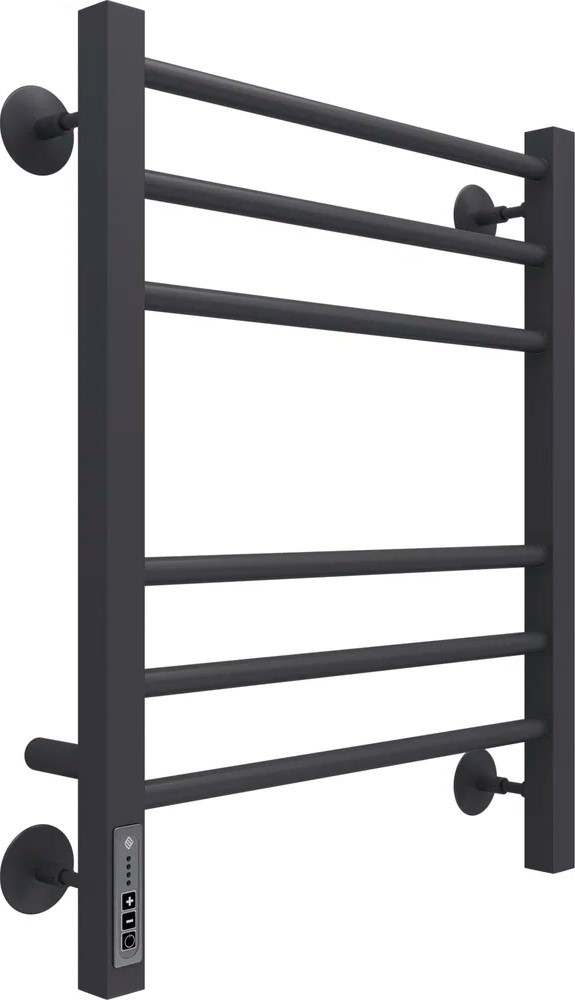 (под заказ от 50 шт)  Полотенцесушитель электр.П6 450х600, КС 9005 матовый ( new встроен диммер) , цв. черн. мат, KL