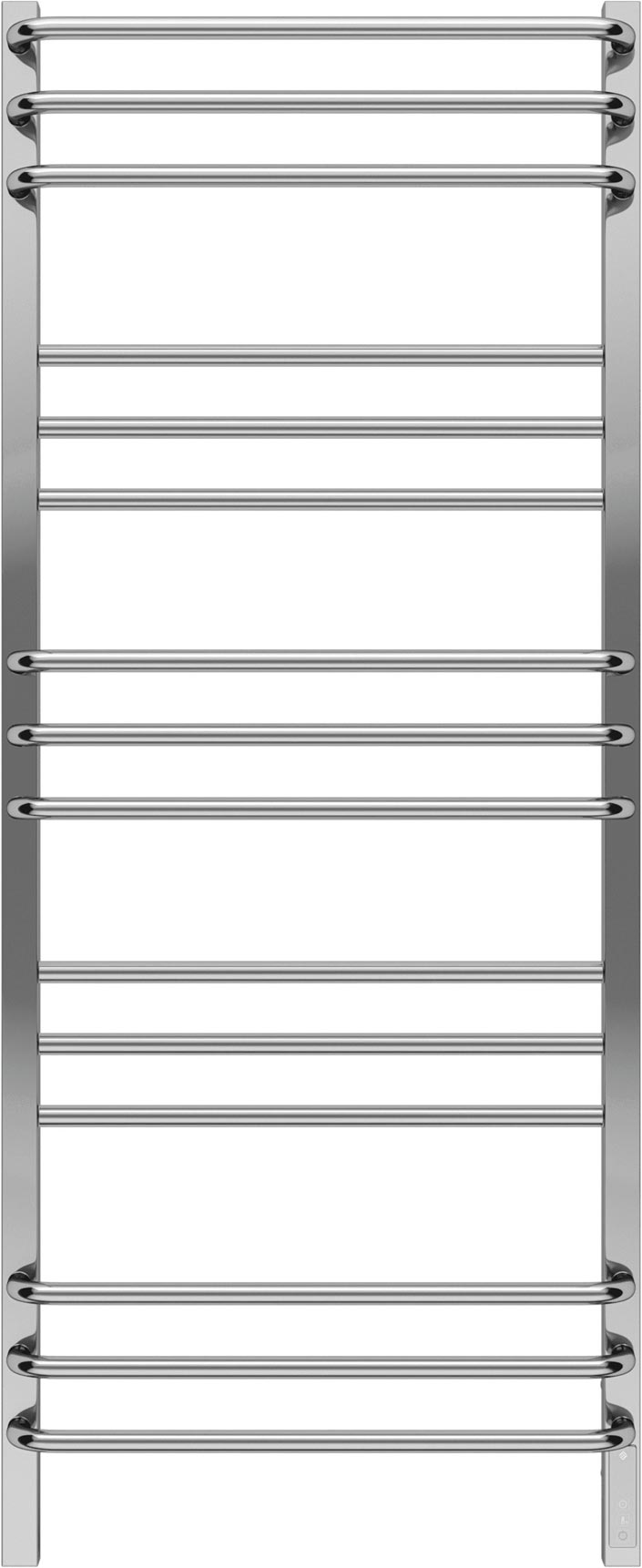 Полотенцесушитель "Соренто"П15 500х1300 электро (sensor quick touch),  скрытая проводска + кабель-вилка, управление справа, цв. хром, ZZ