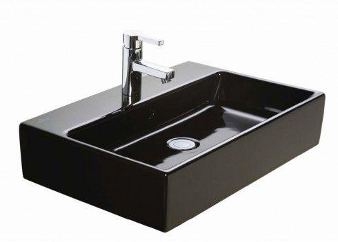 Раковина 600х420мм, 1 отв. д/смес., без перелива, для установки с мебелью (S0 Black ceramicplus - черный глянец), Memento ZZ