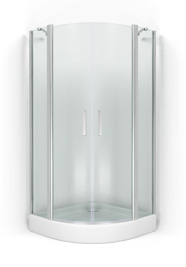 Душевое ограждение Пандора R90, полукруглое, стекло прозрач., БЕЗ поддона, профиль хром XX