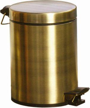 Ведро для мусора 5л., с крышкой, полуавтомат микролифт, (цв.золото), Andrea ZZ
