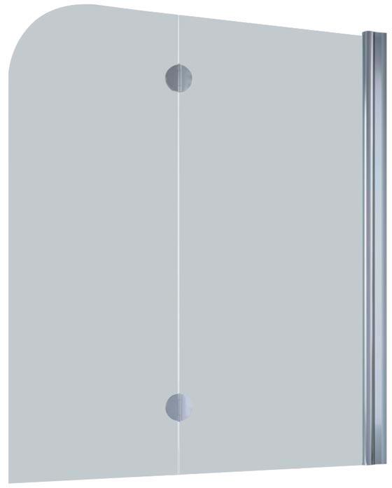 Шторка на ванну 120*140 см, правая, профиль мат.хром, стекло прозрачное ZZ