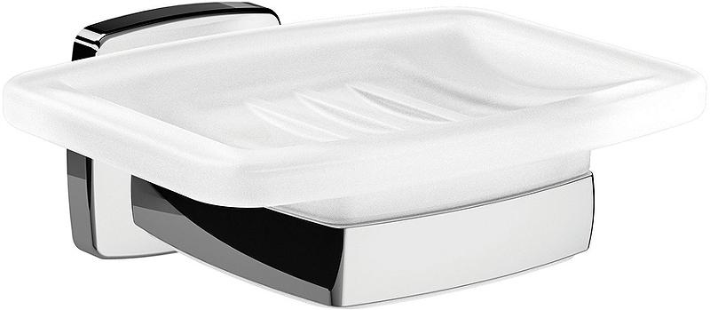 Мыльница стеклянная настенная, хром, Gem