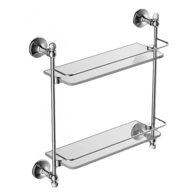 Полочка двойная (цв. хром / стекло прозрачное), Antic Cristal ZZ