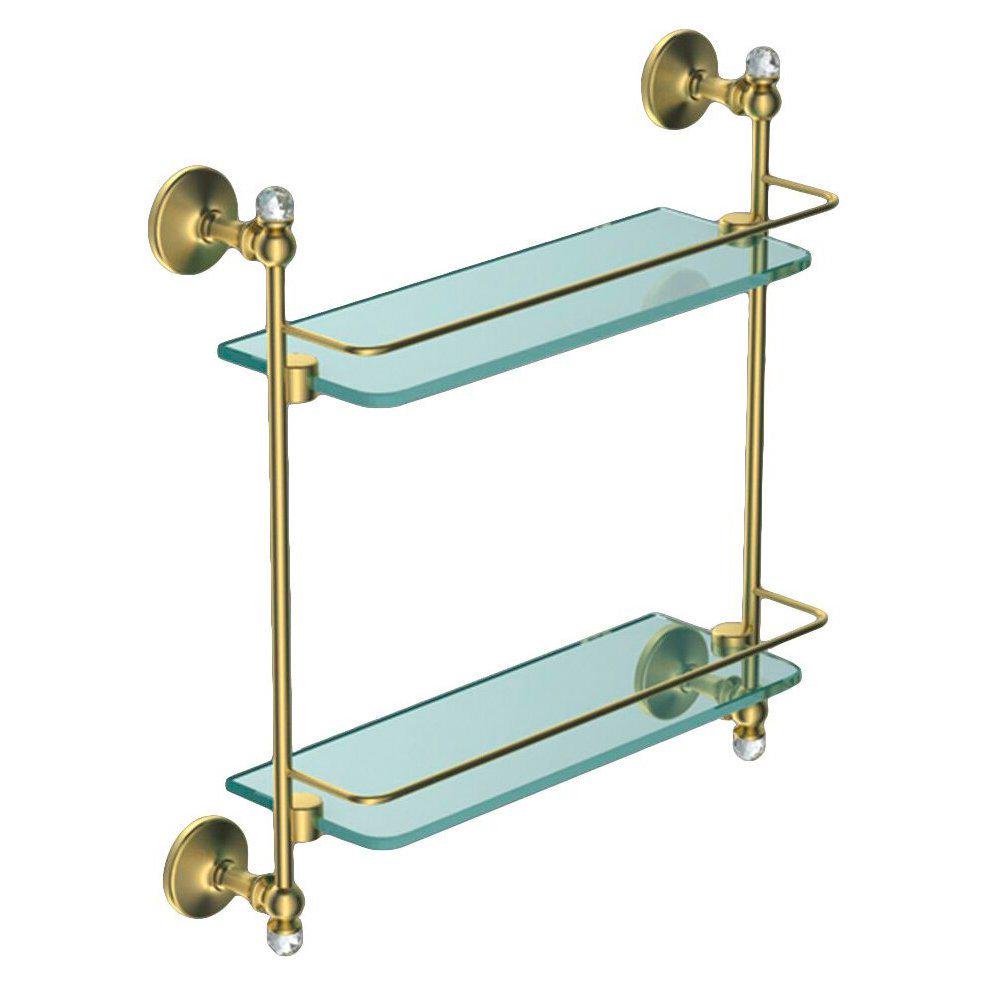 Полочка двойная (цв. золото / стекло прозрачное), Antic Cristal ZZ