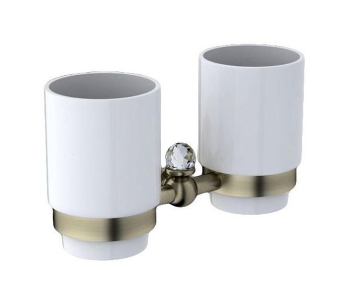 Стакан настенный двойной (цв. бронза / керамика), Antic Cristal ZZ