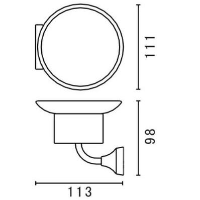 Мыльница настенная (цв. хром), Ovale ZZ