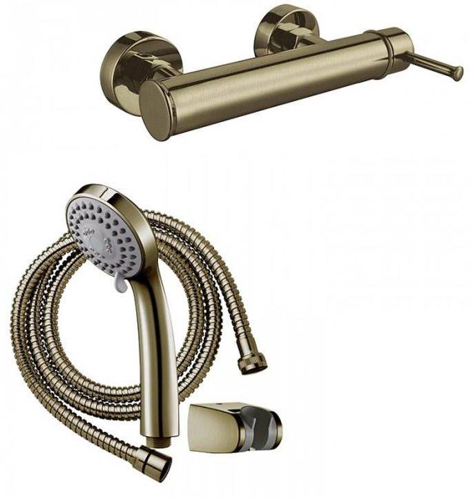 Смеситель для душа Моллис, с установочным комплектом, аксессуарами, бронза KL
