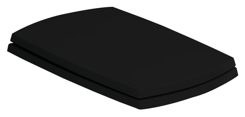 Сиденье для унитаза, с микролифтом, (цв. черный матовый, петли цв. хром), Jazz ZZ