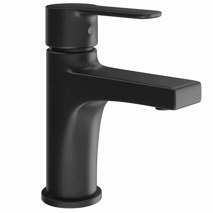 Смеситель для раковины, без донного клапана, цв. черный матовый